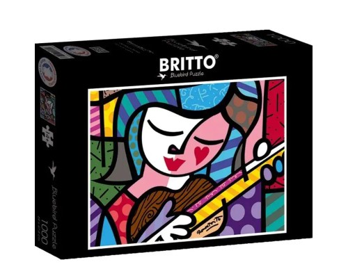 Romero Britto - Girl with guitar