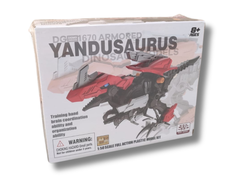 Yandusaurus - Armored Dinosaur Robot Model (Rojo-Azul) - Kit para Ensamblar