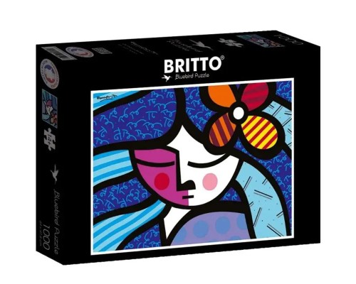 Romero Britto - Girl with flower